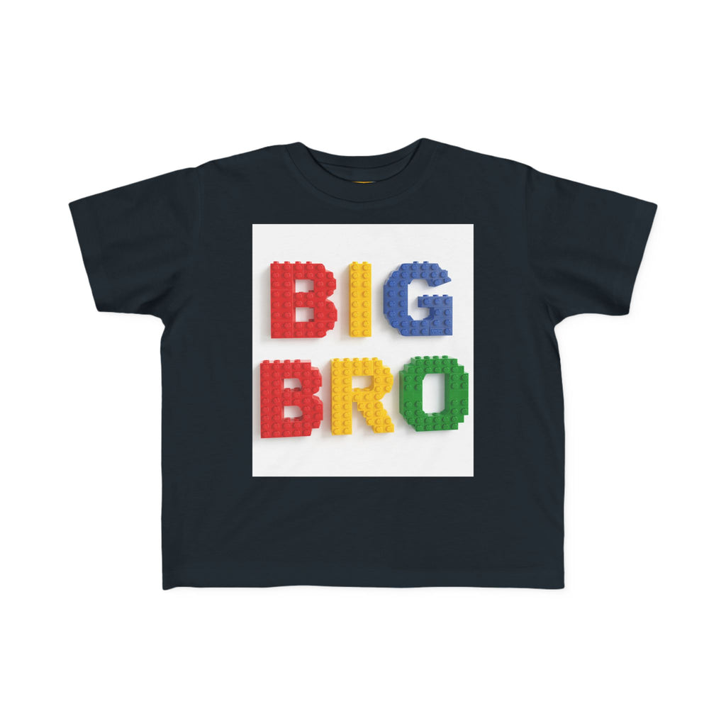 BIG BRO block letters Toddler Tee | colorful toy brick design