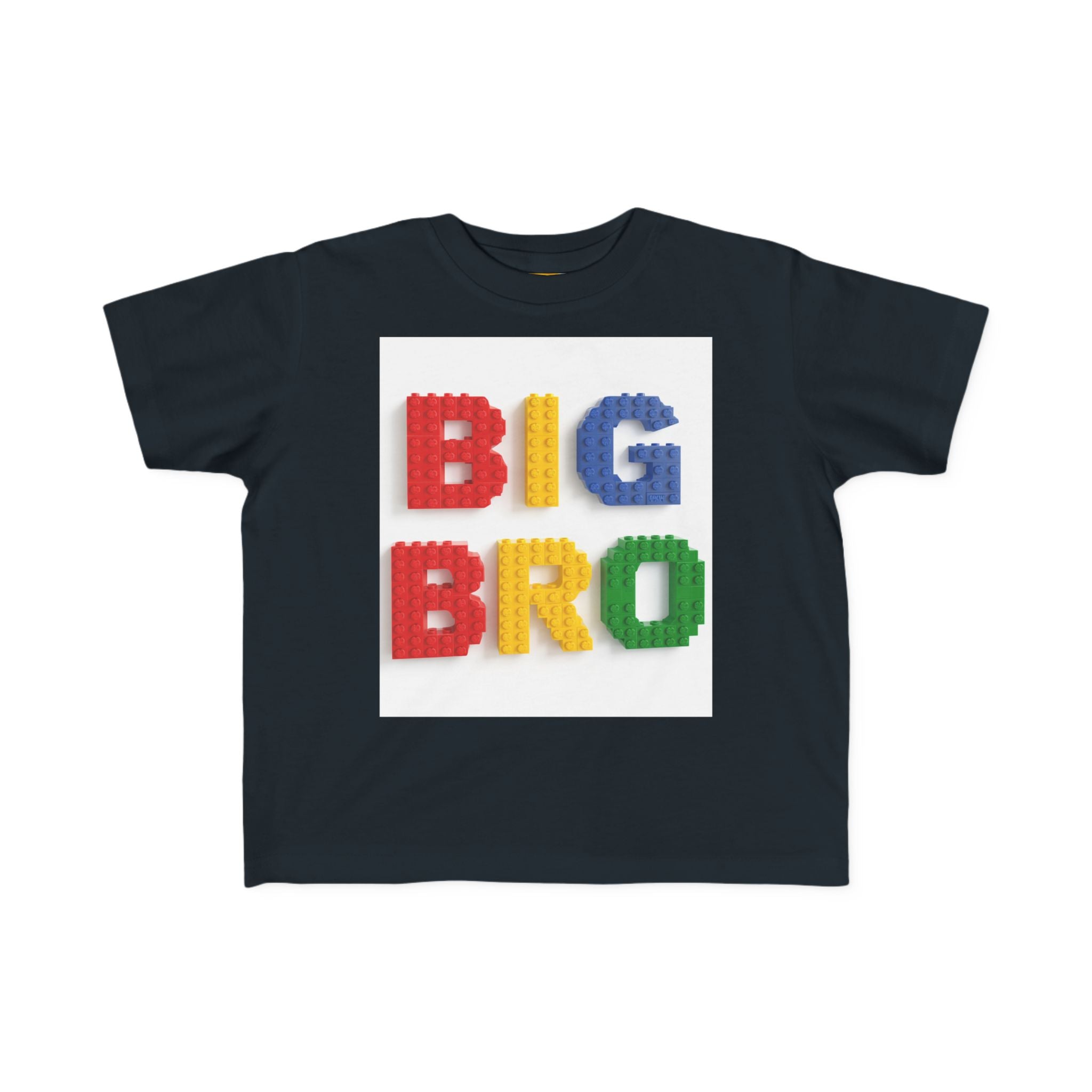 BIG BRO block letters Toddler Tee | colorful toy brick design