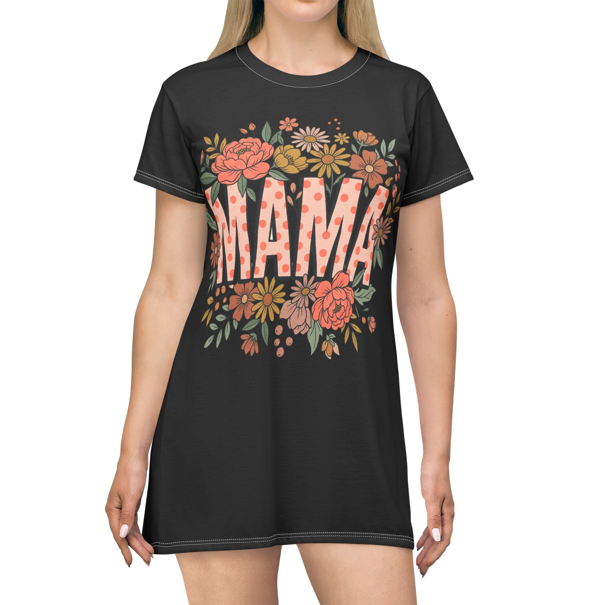 Mama Floral T-Shirt Dress — Mother’s Day Floral 'MAMA' Dress