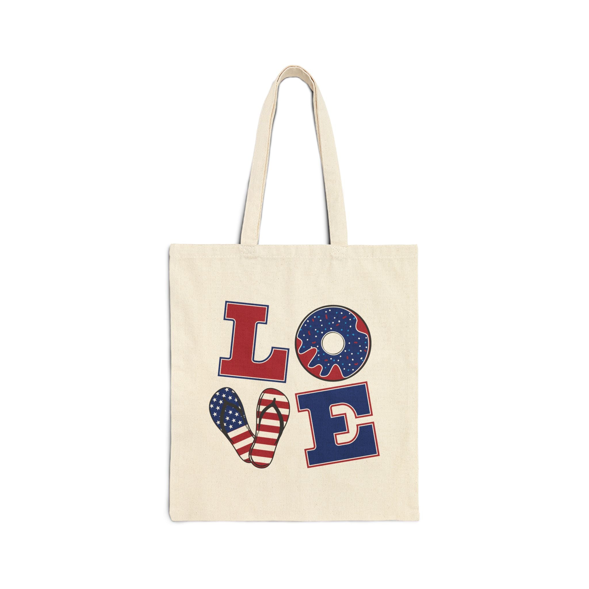 Retro Americana LOVE Tote | 4th of July, red white blue, vintage USA