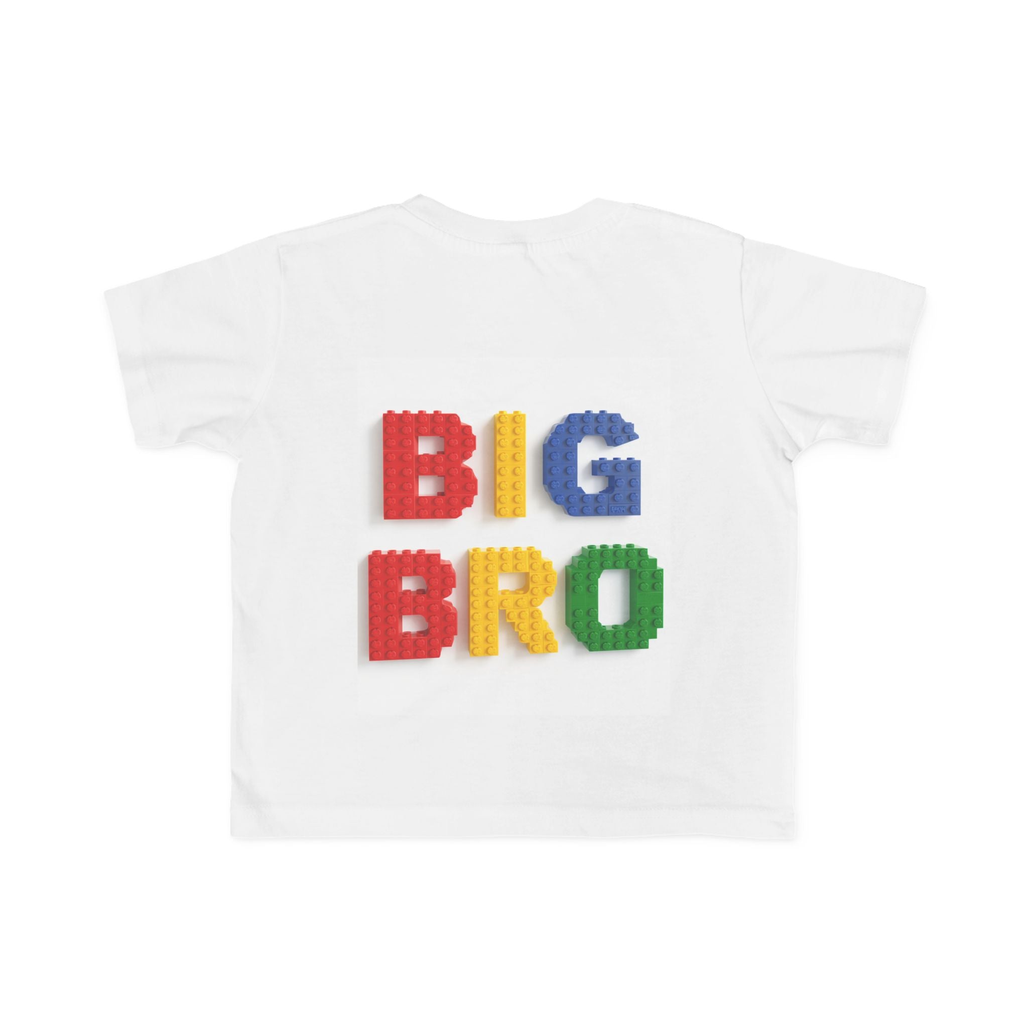 BIG BRO block letters Toddler Tee | colorful toy brick design