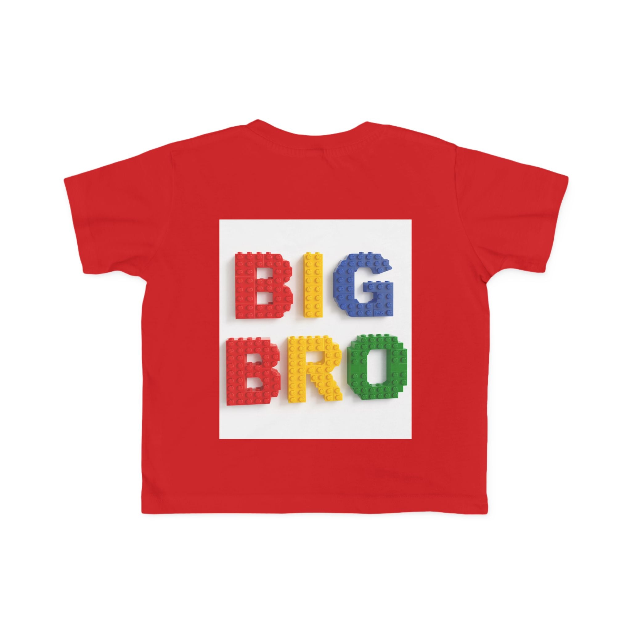 BIG BRO block letters Toddler Tee | colorful toy brick design