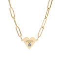 Engravable Paperclip Heart Necklace — Personalized Rose Gold/Gold Heart Pendant