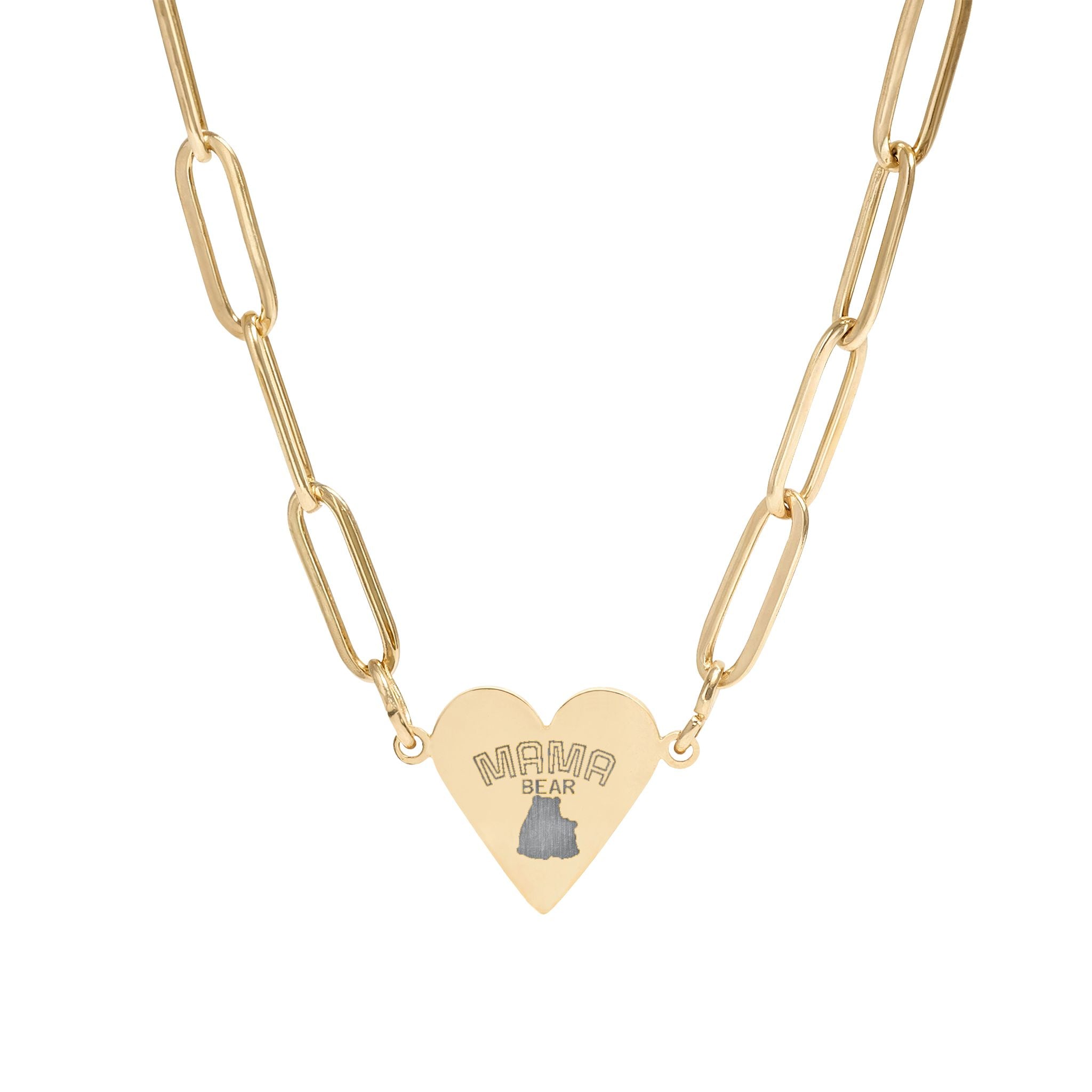 Engravable Paperclip Heart Necklace — Personalized Rose Gold/Gold Heart Pendant