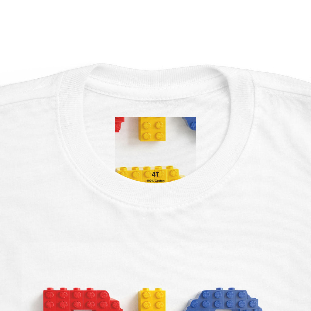BIG BRO block letters Toddler Tee | colorful toy brick design
