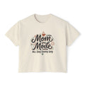 Mom Mode Boxy Tee — "Mom Mode All Day Every Day" Casual Graphic Shirt