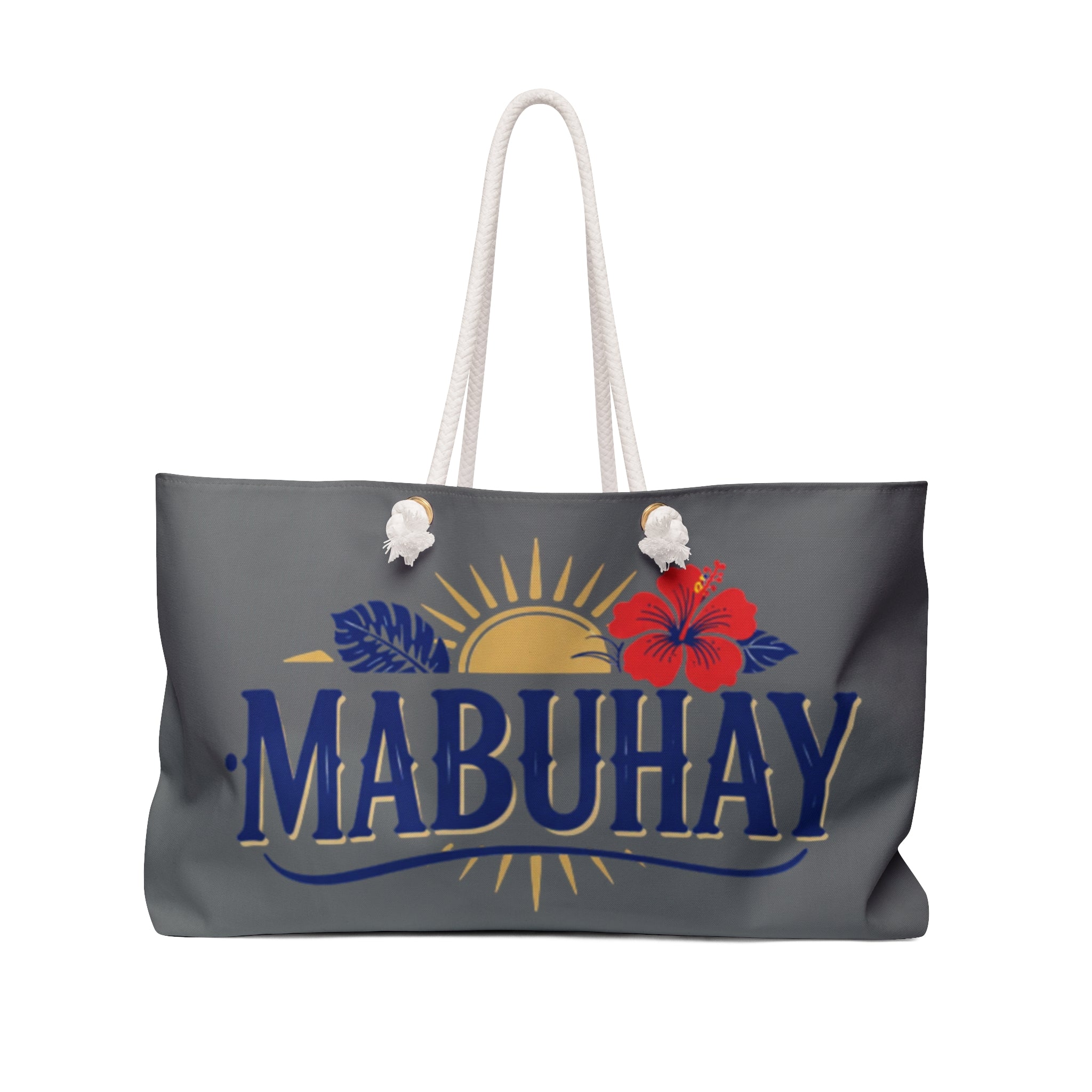 Mabuhay Weekender Bag – Tropical Filipino Travel Tote with Hibiscus & Sun Design