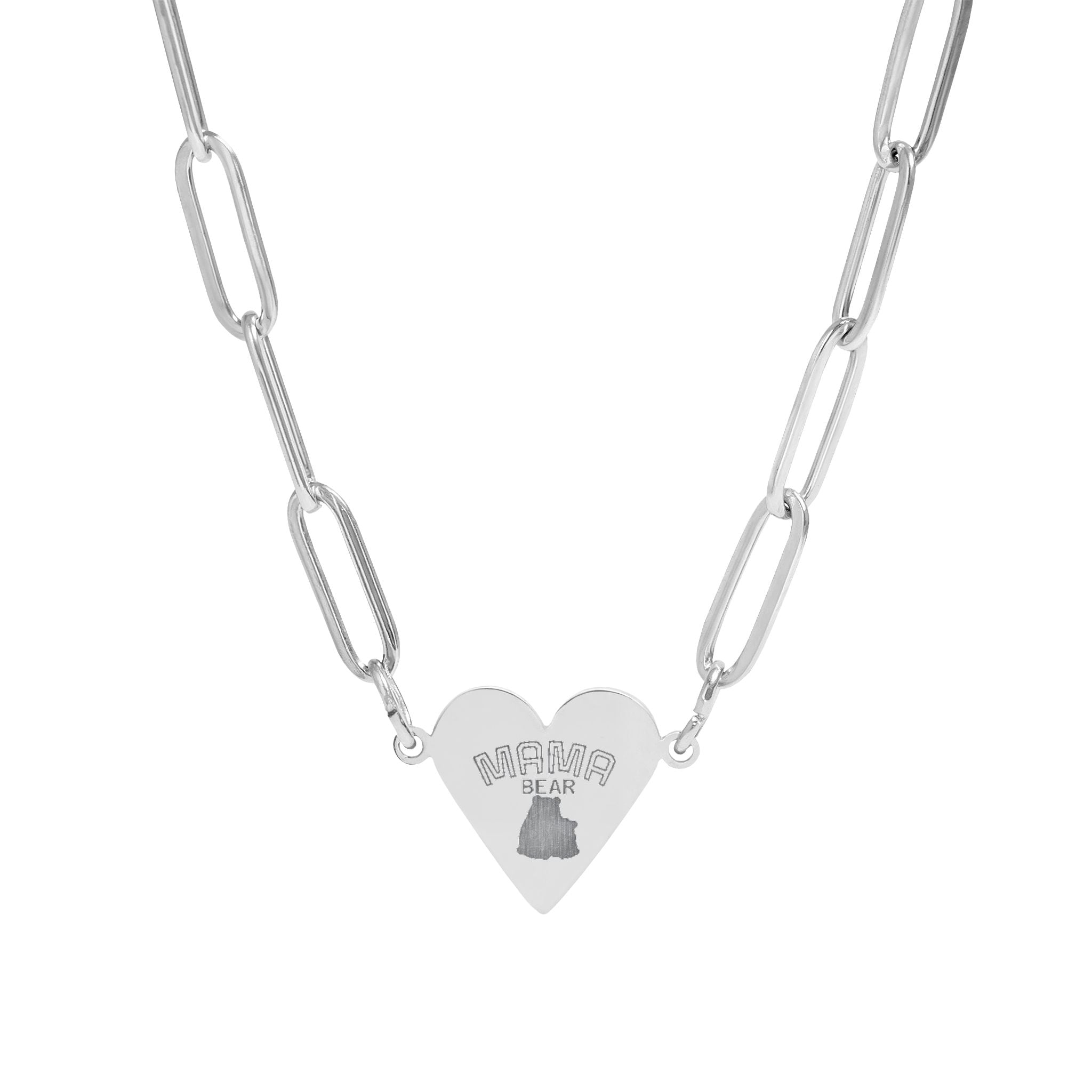 Engravable Paperclip Heart Necklace — Personalized Rose Gold/Gold Heart Pendant