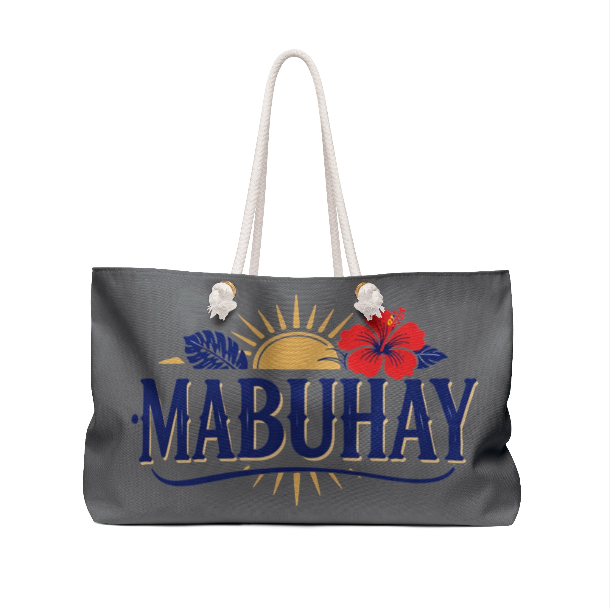 Mabuhay Weekender Bag – Tropical Filipino Travel Tote with Hibiscus & Sun Design