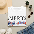 America Bow Graphic T-Shirt — Patriotic USA Flag Bows Tee for 4th of July