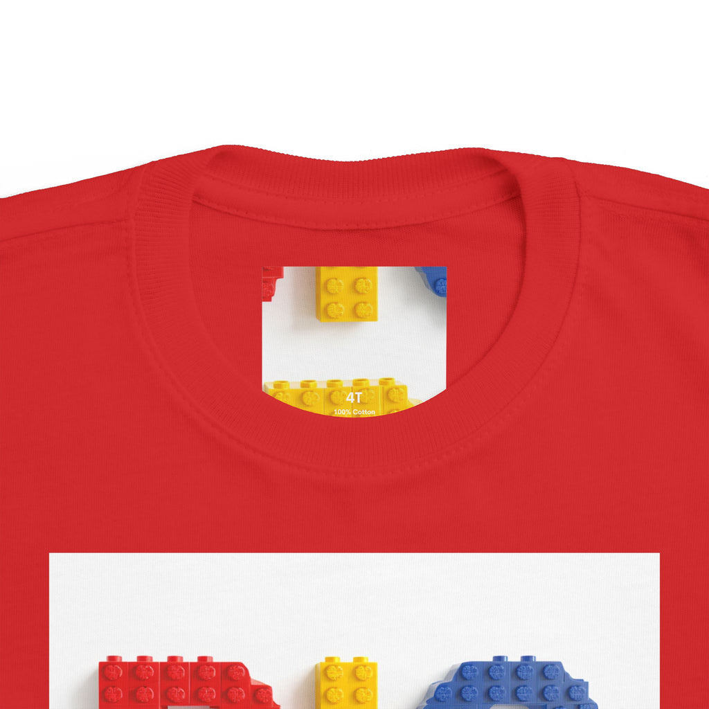BIG BRO block letters Toddler Tee | colorful toy brick design