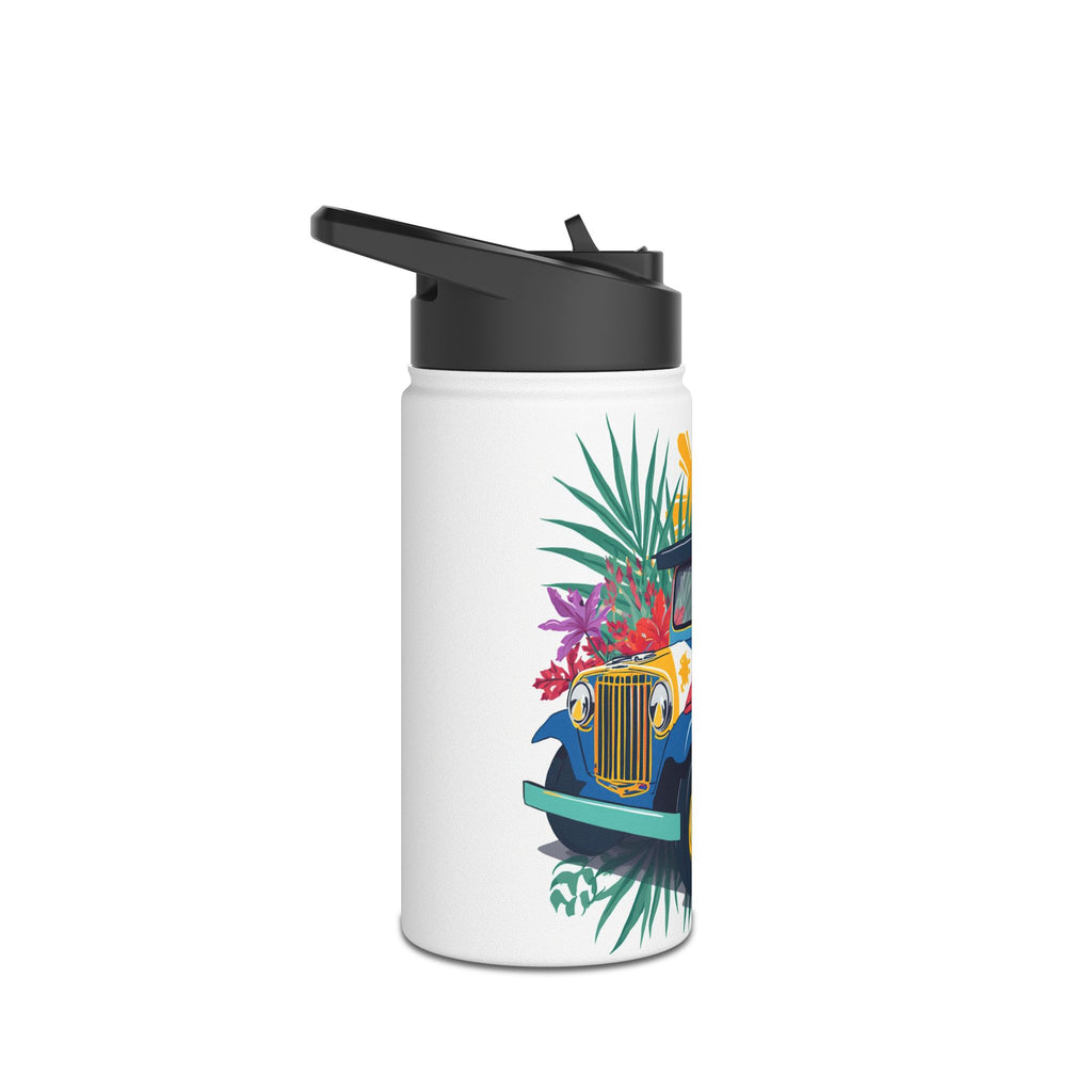 Tropical Jeepney Stainless Steel Water Bottle — Colorful Filipino Folk Art Travel Bottle