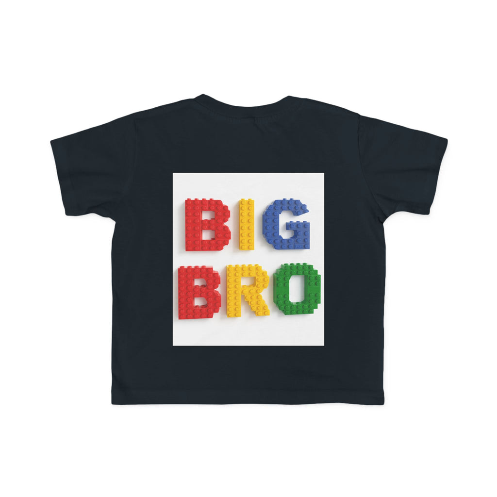 BIG BRO block letters Toddler Tee | colorful toy brick design