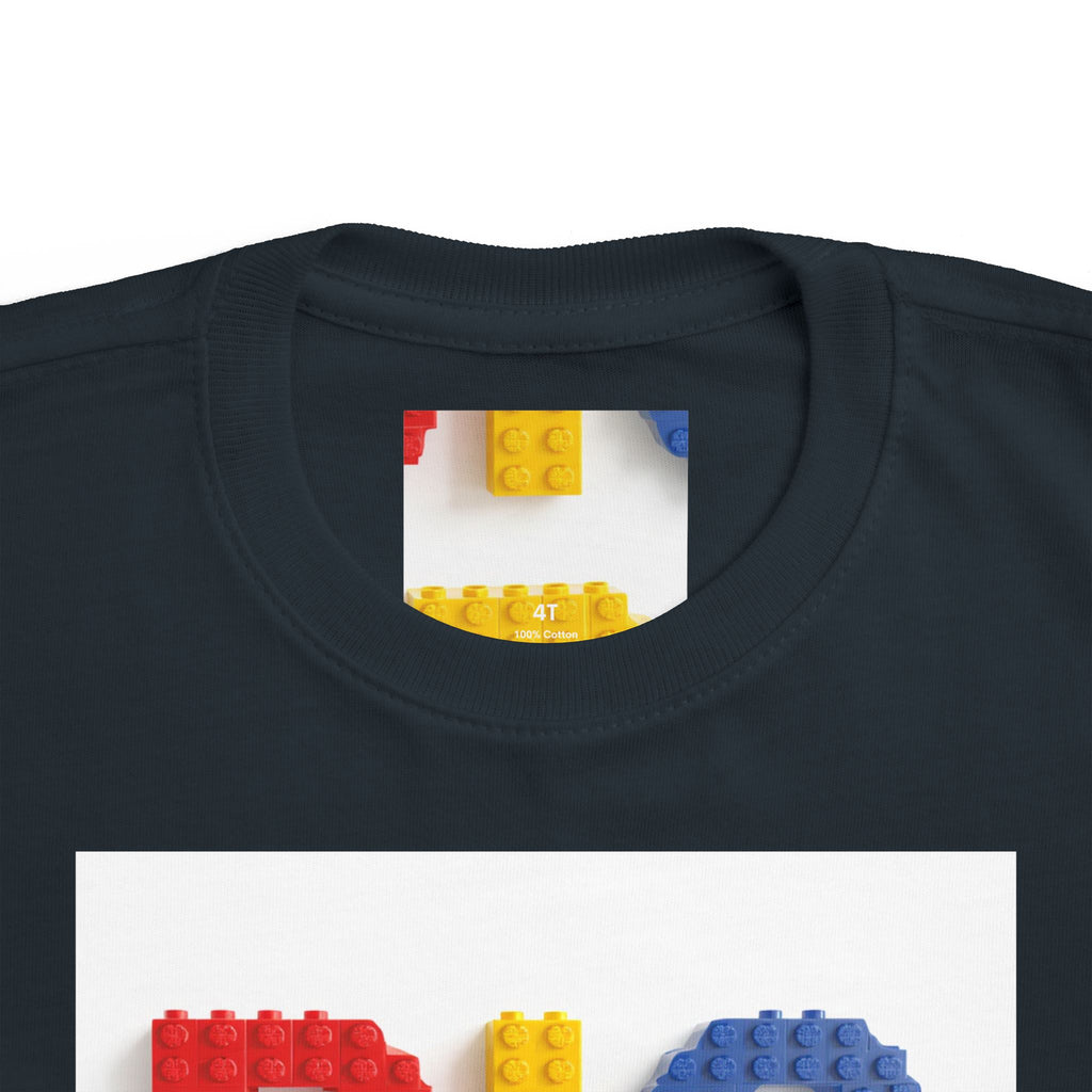 BIG BRO block letters Toddler Tee | colorful toy brick design